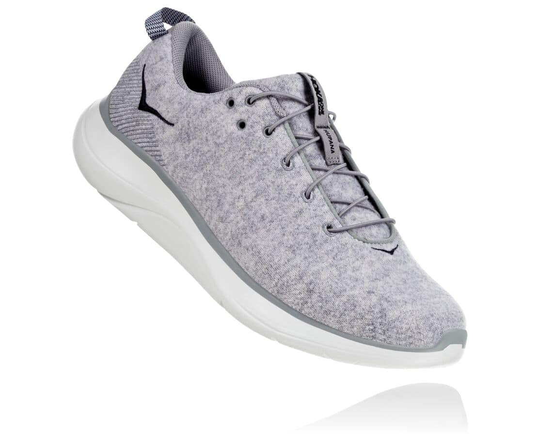 Hoka One One Hupana Flow Wool Philippines - Men's Wide Running Shoes - Deep Grey | NB3276580